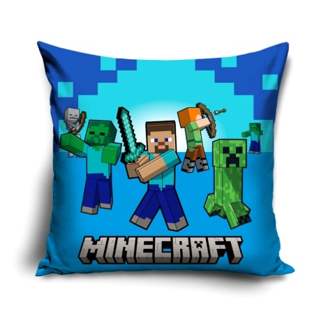 Poszewka na poduszkę jasiek Minecraft Creeper dekoracyjna welur 40x40