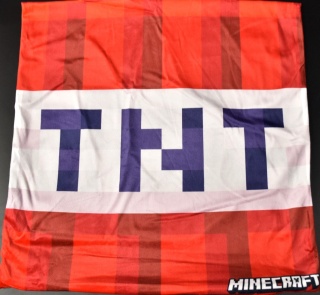 Poszewka na poduszkę jasiek Minecraft TNT Creeper dekoracyjna welur 40x40