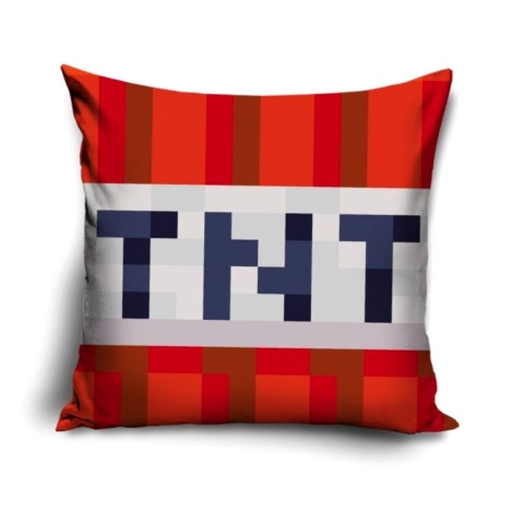 Poszewka na poduszkę jasiek Minecraft TNT Creeper dekoracyjna welur 40x40