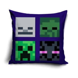 Poszewka na poduszkę jasiek Minecraft Creeper dekoracyjna welur 40x40