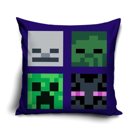 Poszewka na poduszkę jasiek Minecraft Creeper dekoracyjna welur 40x40