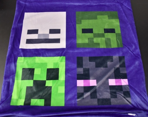 Poszewka na poduszkę jasiek Minecraft Creeper dekoracyjna welur 40x40