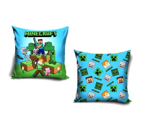 Poszewka na poduszkę jasiek Minecraft TNT Creeper dekoracyjna welur 40x40
