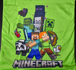 Poszewka na poduszkę jasiek Minecraft TNT Creeper dekoracyjna welur 40x40