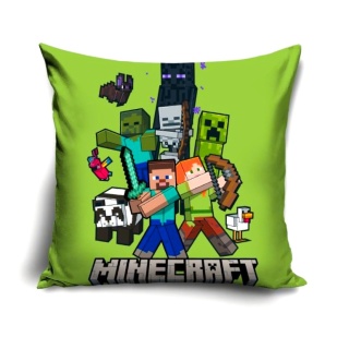 Poszewka na poduszkę jasiek Minecraft TNT Creeper dekoracyjna welur 40x40