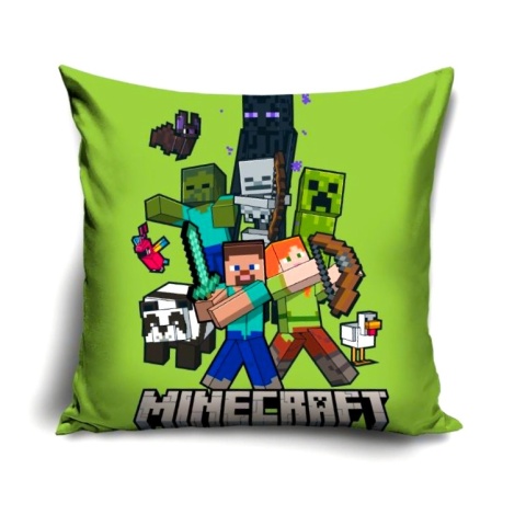 Poszewka na poduszkę jasiek Minecraft TNT Creeper dekoracyjna welur 40x40