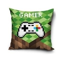Poszewka na poduszkę jasiek Piksel Gamer dziecięca dekoracyjna welur 40x40