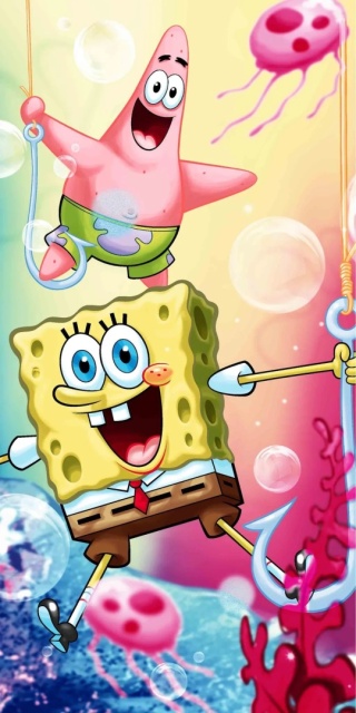Ręcznik kąpielowy plażowy SpongeBob Kanciastoporty bawełniany 70X140