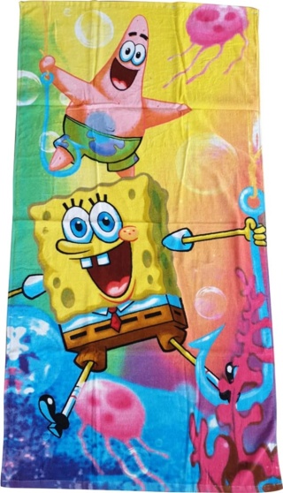 Ręcznik kąpielowy plażowy SpongeBob Kanciastoporty bawełniany 70X140