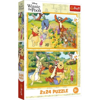 Kubuś Puchatek Dzień w ogrodzie Trefl Puzzle 2x24 2w1 2 x 24 EL 34436