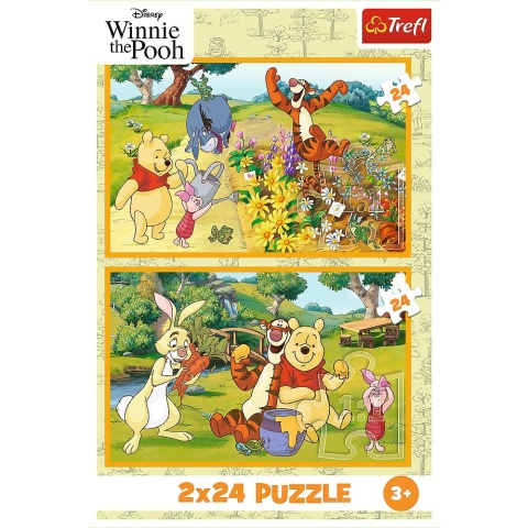 Kubuś Puchatek Dzień w ogrodzie Trefl Puzzle 2x24 2w1 2 x 24 EL 34436