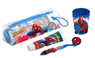 Szczoteczka do zębów pasta kubek etui Spiderman
