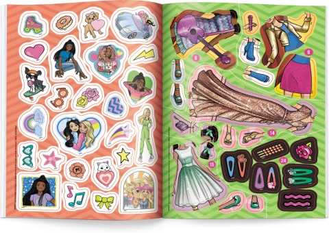 Ubieranki naklejanki brokatowe naklejki Barbie