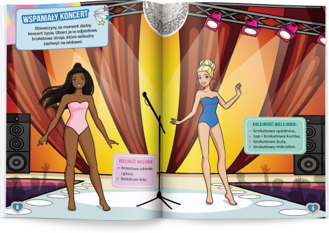 Ubieranki naklejanki brokatowe naklejki Barbie