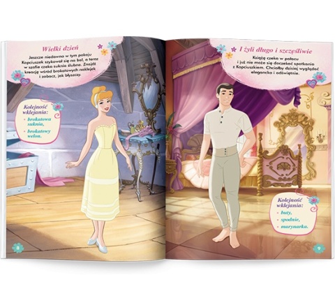 Ubieranki naklejanki brokatowe naklejki DISNEY KSIĘŻNICZKI