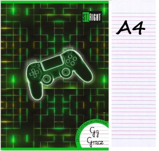 Zeszyt A4 32k do nauki pisania trzylinia trzy linia kolorowa Game pixel