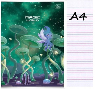 Zeszyt A4 trzylinia kolorowa do nauki pisania 32 kartek magia Interdruk