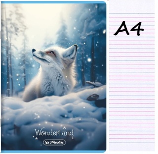 Zeszyt A4 trzylinia kolorowa do nauki pisania 32 kartek Wilk Herlitz