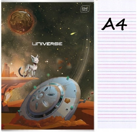 Zeszyt A4 trzylinia kolorowa do nauki pisania 32 kartek universe Interdruk