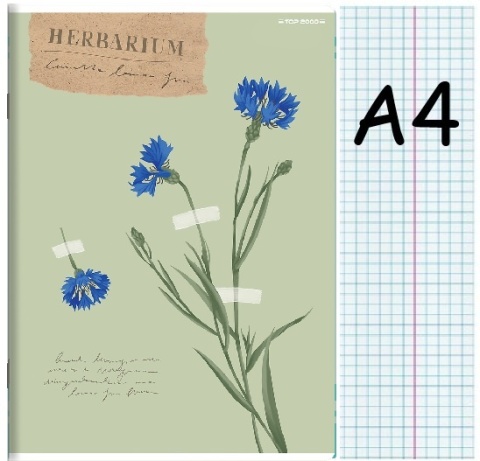 Zeszyt A4 w kratkę z marginesem 60k Herbarium Chabry