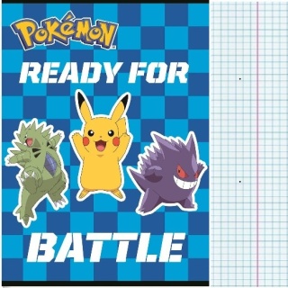 Zeszyt A5 w kratkę 32 kartki Pokemon Pikachu, Gengar oraz Tyranitar