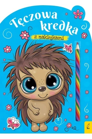 kolorowanka z naklejkami + tęczowa kredka Jeż