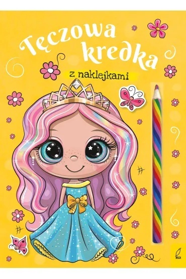 kolorowanka z naklejkami + tęczowa kredka Księżniczka Wilga