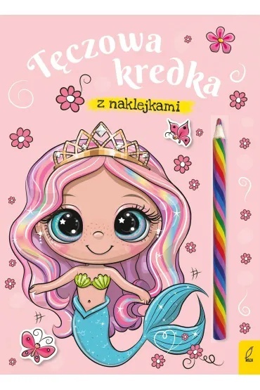 kolorowanka z naklejkami + tęczowa kredka Syrenka Wilga