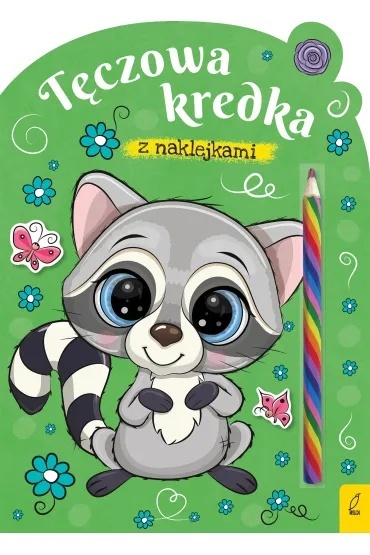 kolorowanka z naklejkami + tęczowa kredka Szop Wilga