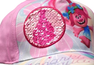 Czapka z daszkiem dziecięca Trolls Cekiny dla dziewczynki 9-10 lat 56 cm