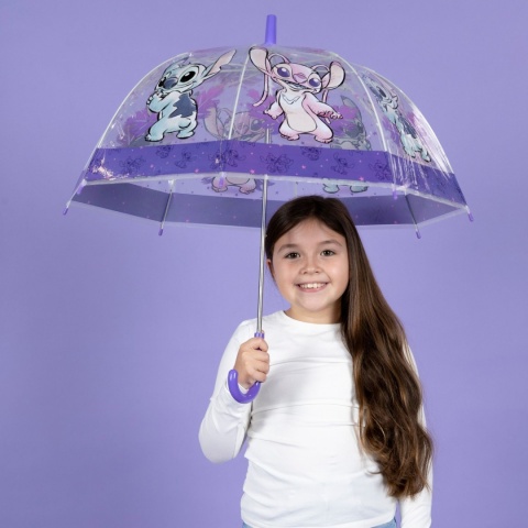 Parasol transparentny Lilo i Stitch głęboki parasolka dla dzieci