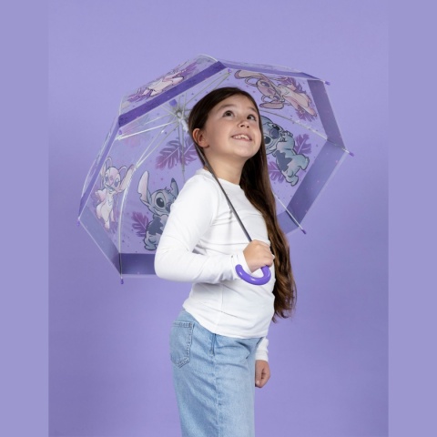 Parasol transparentny Lilo i Stitch głęboki parasolka dla dzieci