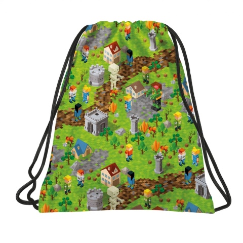 Plecak worek na buty kapcie BACK UP my pixel world dla fanów minecraft