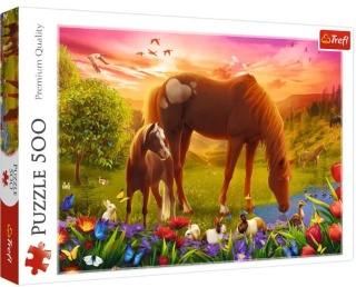 Puzzle Trefl Konie na łące 500 EL 37451