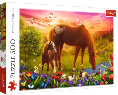 Puzzle Trefl Konie na łące 500 EL 37451