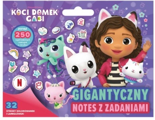 Koci domek Gabi gigantyczny notes za zadaniami kolorowanka naklejki