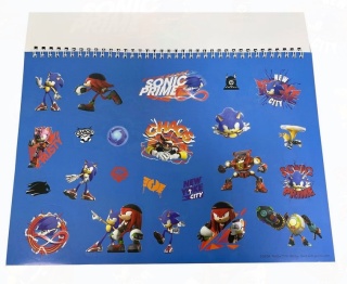 Sonik Sonic jeż szkicownik blok kolorowanki na spirali naklejki A4 40 k