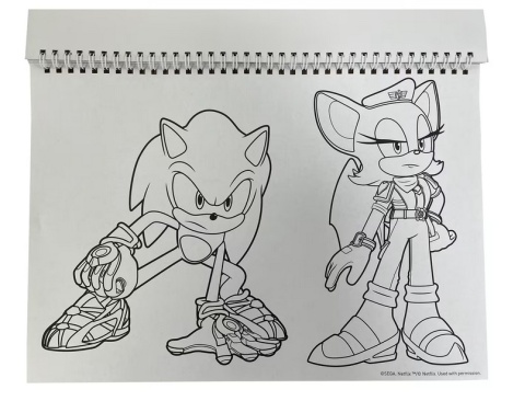 Sonik Sonic jeż szkicownik blok kolorowanki na spirali naklejki A4 40 k