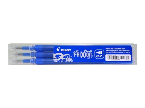 Wkłady wymazywalne do Frixion 0.7 mm niebieski op. 3 szt. BLS-FR7, Pilot