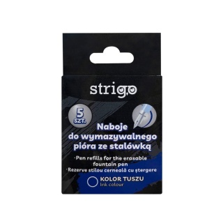 Naboje STRIGO do wymazywalnego pióra ze stalówką niebieski tusz 5 sztuk