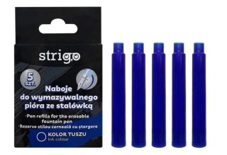 Naboje STRIGO do wymazywalnego pióra ze stalówką niebieski tusz 5 sztuk