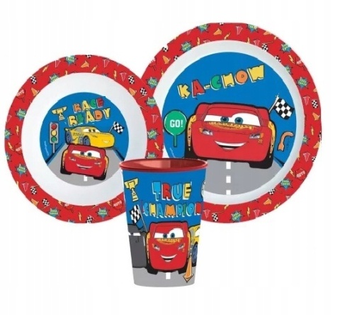 AUTA ZYGZAK MCQUEEN zestaw śniadaniowy miska talerz kubek 260 ml