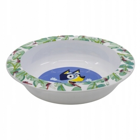 Bingo i Bluey zestaw śniadaniowy Blue talerz miska 2 x kubek sztućce