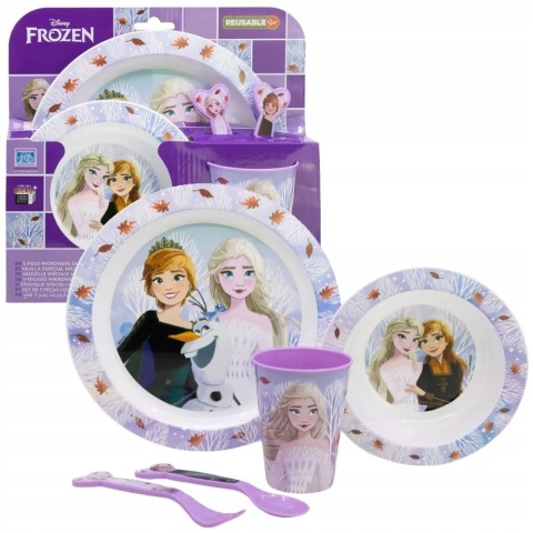 Kraina Lodu Frozen zestaw śniadaniowy talerz miska sztućce kubek