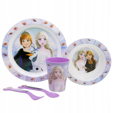 Kraina Lodu Frozen zestaw śniadaniowy talerz miska sztućce kubek