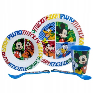 Myszka Miki Pluto Goofy zestaw śniadaniowy talerz miska sztućce kubek