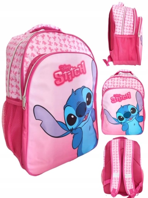 Plecak szkolny trzykomorowy różowy Stich Lilo i Stitch