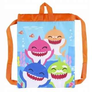Plecak worek na buty kapcie BABY SHARK REKIN gruby szerokie pasy 34x27 cm