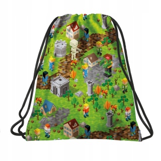 Plecak worek na buty kapcie BACK UP my pixel world dla fanów minecraft