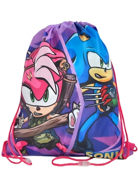 Plecak worek sportowy na buty kapcie różowy liście SONIC Plecak worek sportowy na buty kapcie różowy liście SONIC